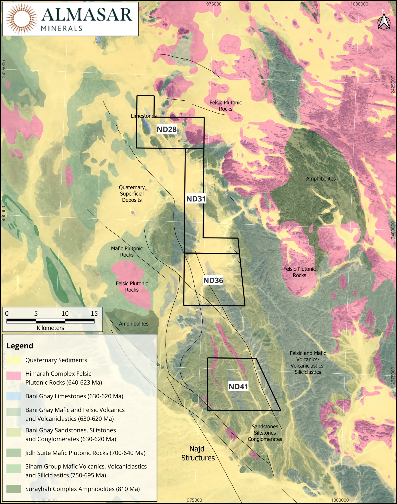 ND28 / ND31 / ND36 geological map